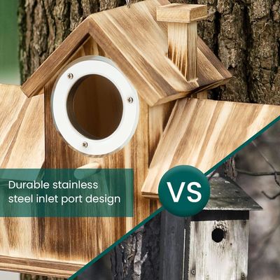 Logo Customized Logo Acceptable Wooden Natural Birdhouse for Garden Backyard Courtyard