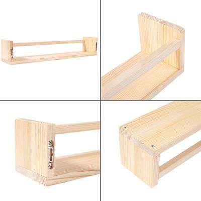 Custom Color Solid Wood Storage Holders Racks Wooden Wall Shelf for Book Decorations