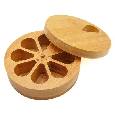 202405 Wood Daily Weekly Travel Pill Organizer and Pill Holder Vitamin Medicine Case Box