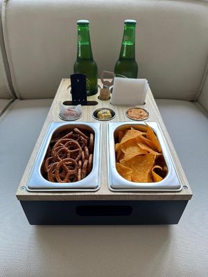 2 Snack Bowls 3 Dip Bowls 2 Coasters Bottle Opener Organiser Bottle Holder Sofa Butler Serving Tray Sofa Tray