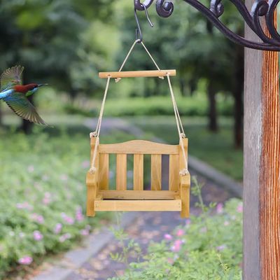 Environmental Swing Chair Bird Feeders for Outside Hanging Set of 2 Wood Bench Shaped