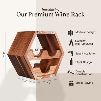 3 Bottle Acacia Wine Bottle Holder Stylish Wine Storage at Home Custom Order Accepted