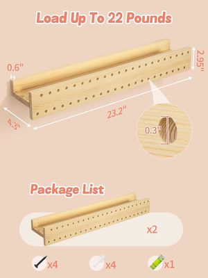 Natural Wood DIY Wall Bookshelf Modern Wall Mounted Shelves OEM Bookshelf