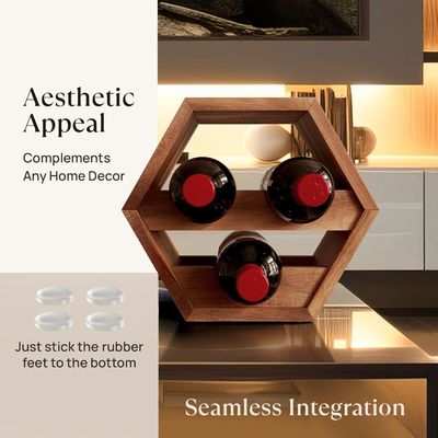 3 Bottle Acacia Wine Bottle Holder Stylish Wine Storage at Home Custom Order Accepted