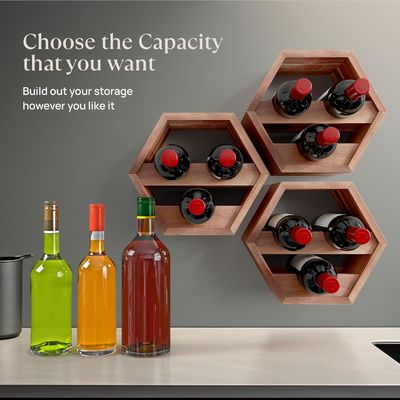 3 Bottle Acacia Wine Bottle Holder Stylish Wine Storage at Home Custom Order Accepted
