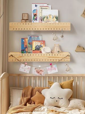 Natural Wood DIY Wall Bookshelf Modern Wall Mounted Shelves OEM Bookshelf