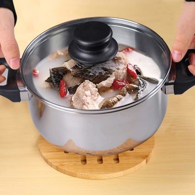CLASSIC Design Style Bamboo Hot Pads Trivet Natural Bamboo Trivet Mat Set for Hot Dishes