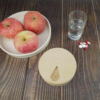 Customizable 7-Day Pill Holder Wood Weekly Pill Organizer for Medicine and Vitamins