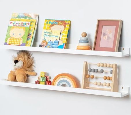 Living Room Furniture 2 Piece Solid Wood Floating Shelves for Minimalist Wall Display
