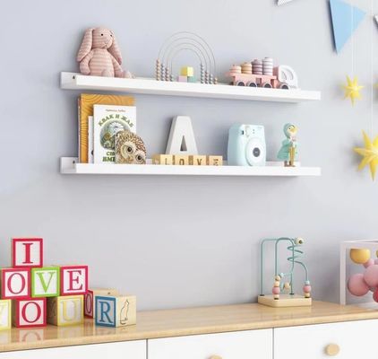 Living Room Furniture 2 Piece Solid Wood Floating Shelves for Minimalist Wall Display