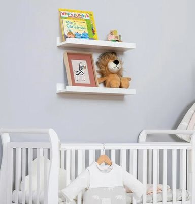Living Room Furniture 2 Piece Solid Wood Floating Shelves for Minimalist Wall Display