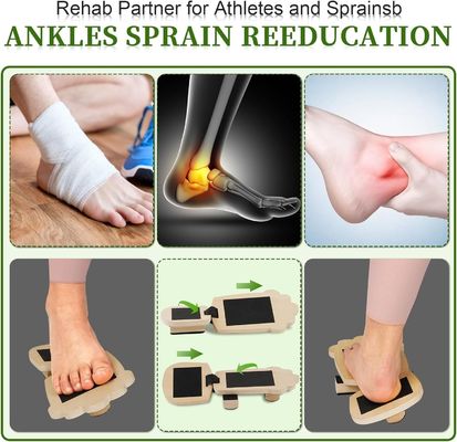 Non-Slip Single Foot Balance Board in Wood Color for Ankle Strengthening and Recovery
