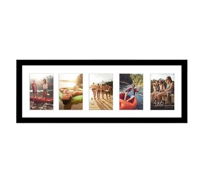 8X24 4X6 Black Engineered Wood Photo Frame with Shatter-Resistant Glass Customized Logo