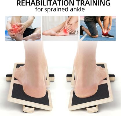 ArtDecor Wood Wobble Non-Slip Board Single Foot Exerciser for Knee and Ankle Training