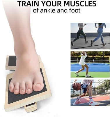 ArtDecor Wood Wobble Non-Slip Board Single Foot Exerciser for Knee and Ankle Training