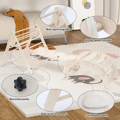 Functional Design Multifunction Triangle Folding Climbing Slide Set for Balance Training