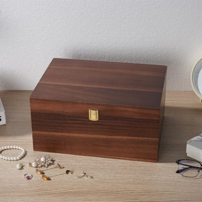 Printing Handling Glossy Lamination Wooden Storage Box with Lid Competitive 11x 8.9x4.9