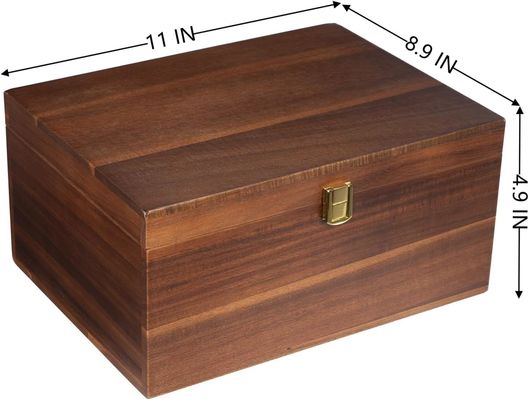 Printing Handling Glossy Lamination Wooden Storage Box with Lid Competitive 11x 8.9x4.9