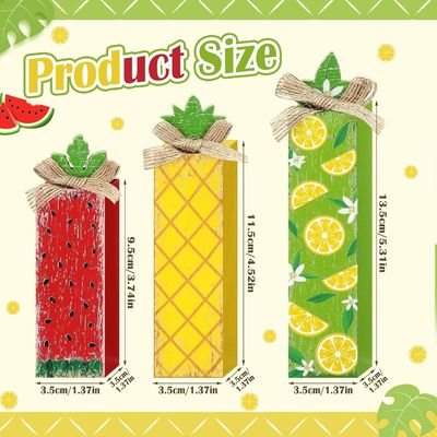 Summer Wood Table Block Sign Lemon Tiered Tray Decor Wooden Home Decor Laser Engrave