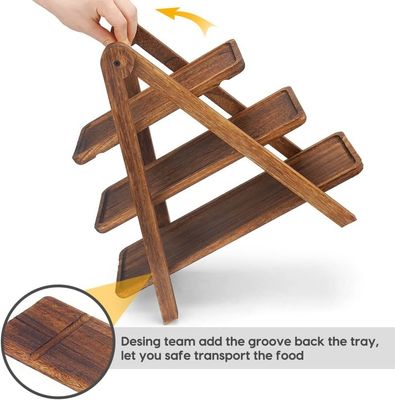 Accepeted Custom Wood 3 Tier Serving Tray Three Tiered Cupcake Stand for Gifts Stores