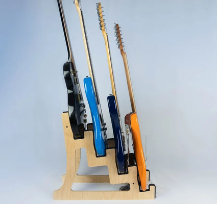 Non-Folding Rack 4 Guitar Stand Holder Quad Decker for Burning Finish Design Guitars