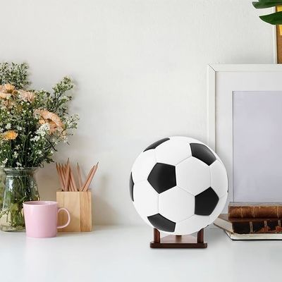 Solid Wood Custom Logo Ball Display Stand for Football Basketball Soccer Volleyball