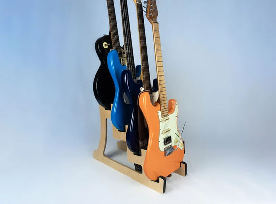 Non-Folding Rack 4 Guitar Stand Holder Quad Decker for Burning Finish Design Guitars