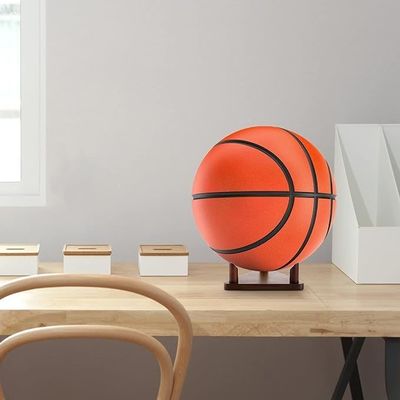Solid Wood Custom Logo Ball Display Stand for Football Basketball Soccer Volleyball
