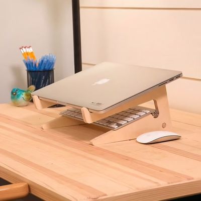 Acceptable OEM/ODM Wooden Laptop Stand for Mac Book Ergonomic Workspace Desk Accessory