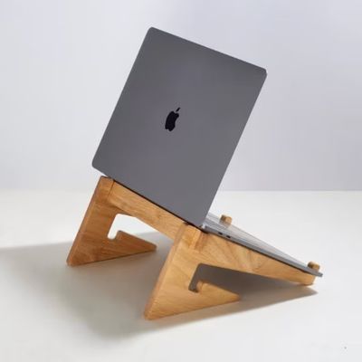 Acceptable OEM/ODM Wooden Laptop Stand for Mac Book Ergonomic Workspace Desk Accessory
