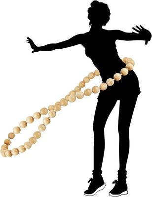 Handmade Natural Wooden Hula Weighted Exercise Hoop for Fitness 8.4 x 8.4 x 4.1cm