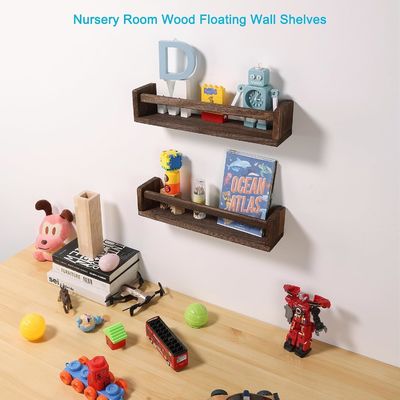 2 Wood Floating Shelves Book Storage Holders Racks for Kids Room or Kitchen Spice Rack