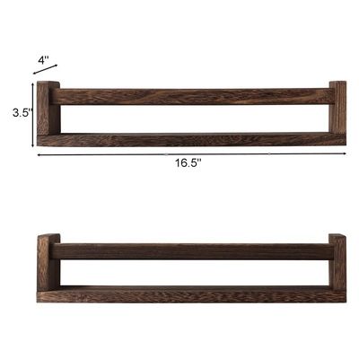 2 Wood Floating Shelves Book Storage Holders Racks for Kids Room or Kitchen Spice Rack