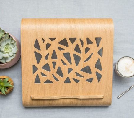 Functional Wooden Laptop Stand Space Saving Cooling Ventilation Computer Desk Raiser