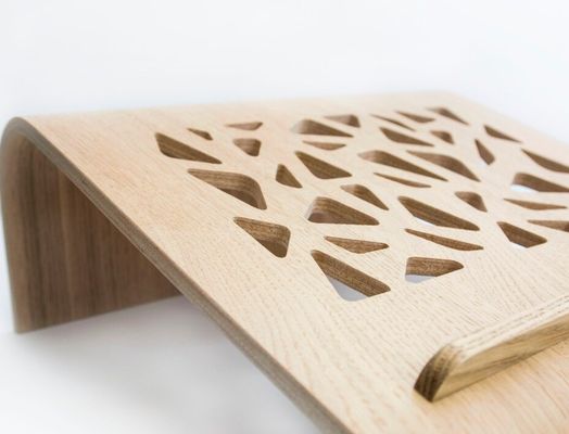Functional Wooden Laptop Stand Space Saving Cooling Ventilation Computer Desk Raiser