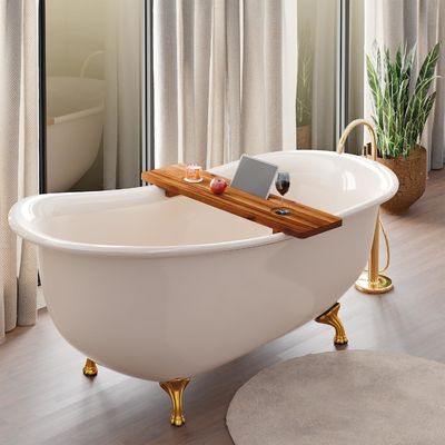 Sustainable Bathtub Caddy Tray Anti-Tipping Large Bath Tub Tray for Wooden Accessories