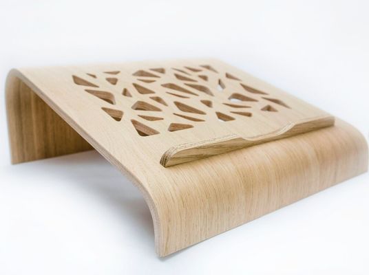 Functional Wooden Laptop Stand Space Saving Cooling Ventilation Computer Desk Raiser