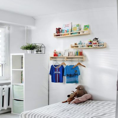 Wall Hanging Shelf Set of 3 Wood Floating Bookshelves for Kids' Room Decor and Storage
