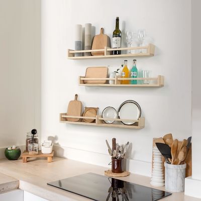 Wall Hanging Shelf Set of 3 Wood Floating Bookshelves for Kids' Room Decor and Storage