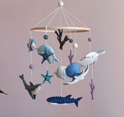 Sea Creature Baby Mobile Rotating Toy for Kids Ocean Mobile for Nursery Baby Shower Gift
