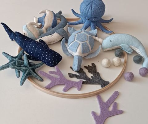 Sea Creature Baby Mobile Rotating Toy for Kids Ocean Mobile for Nursery Baby Shower Gift