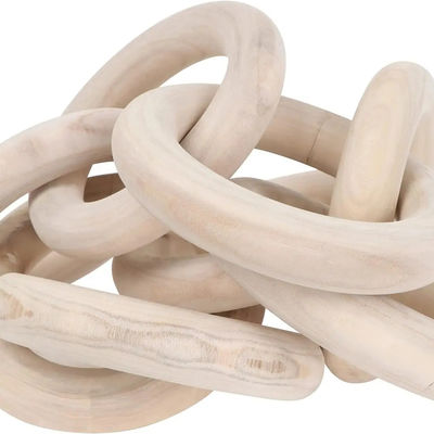 Indoor and Outdoor Large Decorative Pine Wood 8 Link Chain for Shelves Custom Technique