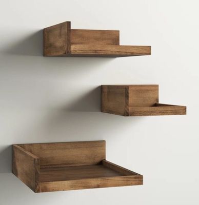 High Quantity Modern 3 Piece Solid Wood Books Photos Wall Shelf Adjustable Floating Shelve