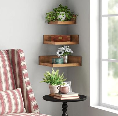 High Quantity Modern 3 Piece Solid Wood Books Photos Wall Shelf Adjustable Floating Shelve