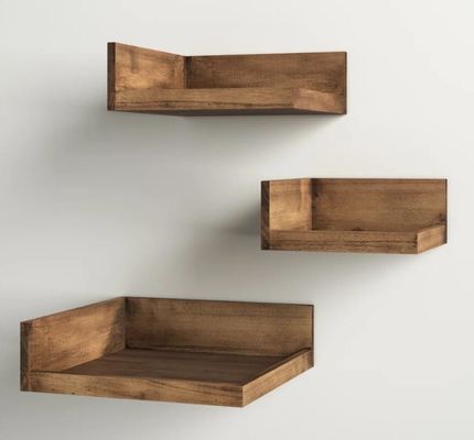 High Quantity Modern 3 Piece Solid Wood Books Photos Wall Shelf Adjustable Floating Shelve