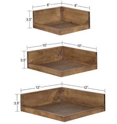 High Quantity Modern 3 Piece Solid Wood Books Photos Wall Shelf Adjustable Floating Shelve