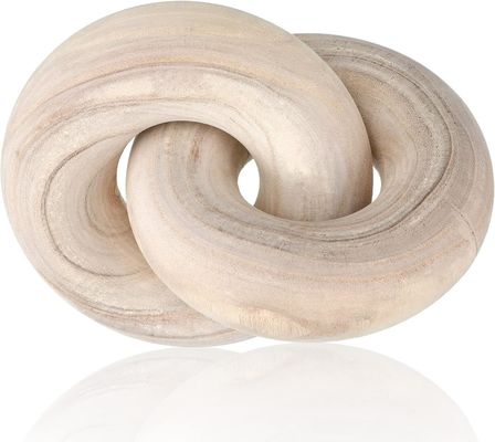 Hand Carved Wood Chain Link Decor Rustic Natural Style for Living Room Decoration