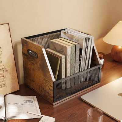 Retro Brown Vinyl Record Storage Box for Sturdy LP Record Crate and Functional Design