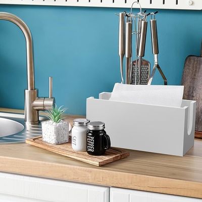 Modern Design Style White Wooden Bathroom Paper Towel Dispenser with Lid High Quantity