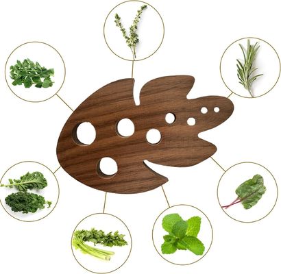 OEM/ODM Acceptable Bamboo Herb Peeler for Stripping Kale Chard Collard Greens 8 Holes